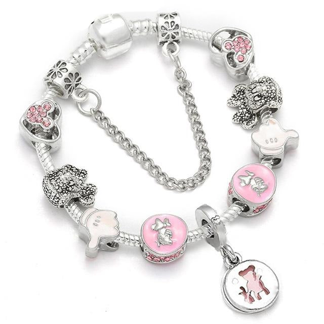 Sweet Series Lovely Kitty Cat Pendant Beads Charm Bracelet