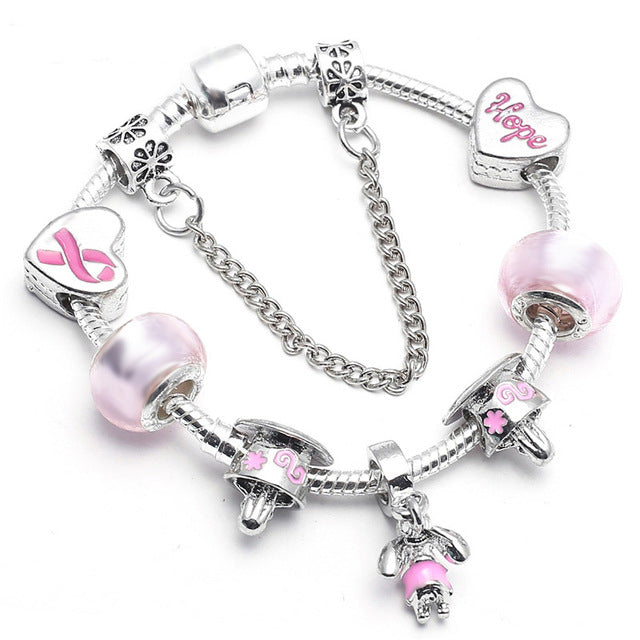 Sweet Series Lovely Kitty Cat Pendant Beads Charm Bracelet