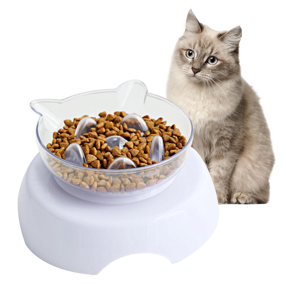 Pet Cat Feeder Slow Eating Bowl