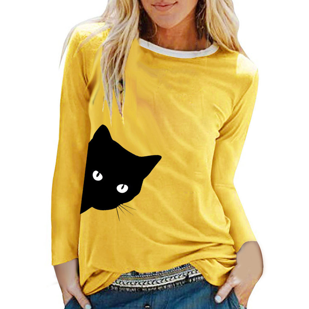 Cat Print Women's T-Shirts