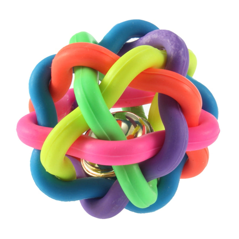 Colorful Rubber Round Ball with Small Bell Toy For Dog