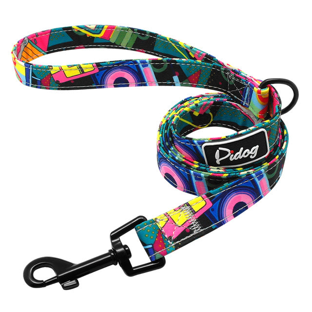 Printed Dog Collar  Walking Leash