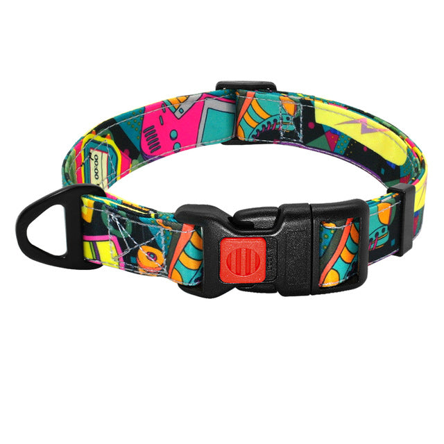 Printed Dog Collar  Walking Leash