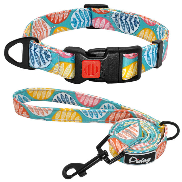 Printed Dog Collar  Walking Leash