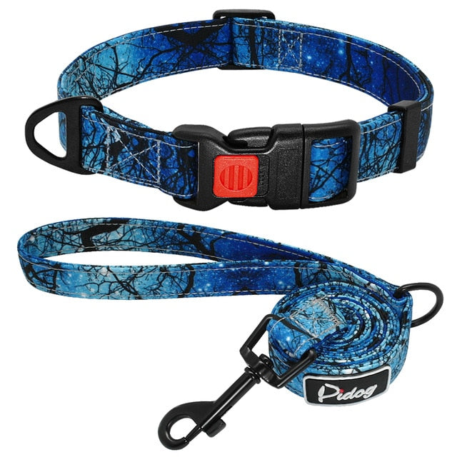 Printed Dog Collar  Walking Leash