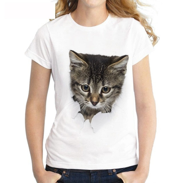 Charmed 3D Cat Print T-Shirt