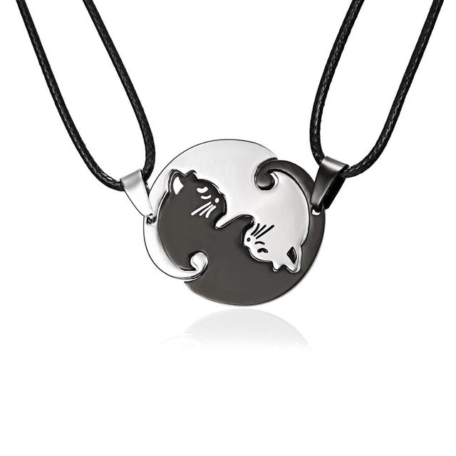 Black white Couple Necklace