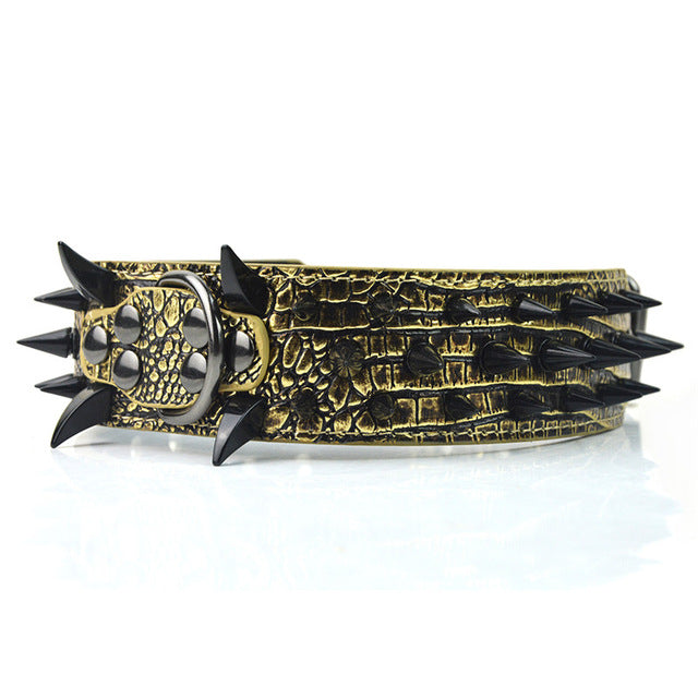 2" Width Spike Studded Dog Collars