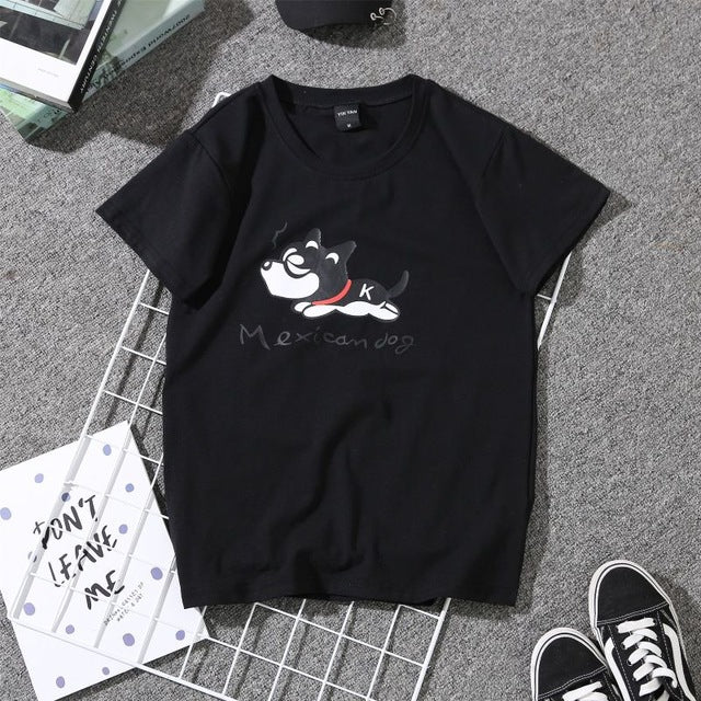 Two Cats Print T-Shirts