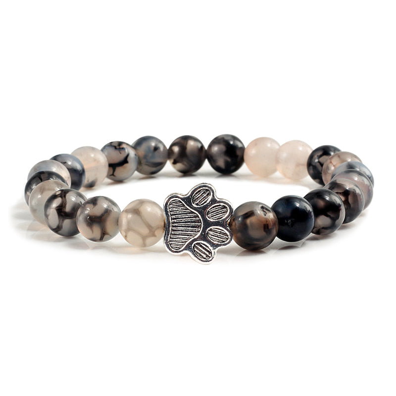 Natural Volcanic Stone Cat Paw Bracelet