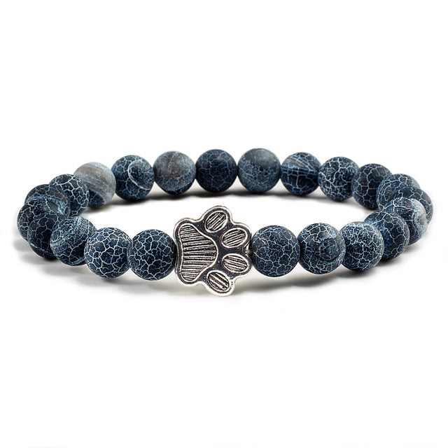 Natural Volcanic Stone Cat Paw Bracelet