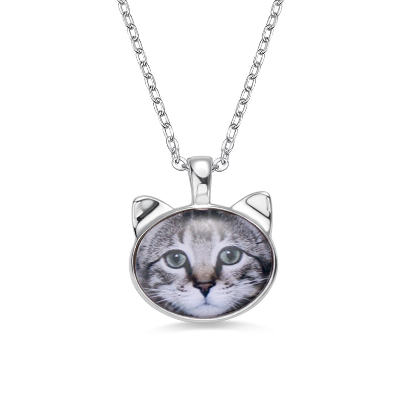 925 Sterling Silver Cat Head Chain Necklaces